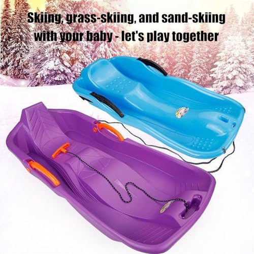 Plastic Snow Sled with Pull Rope and Handles for Winter D3491