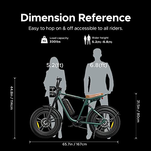 Electric Bike for Adults 20" Moped Style with Full Suspension R8661
