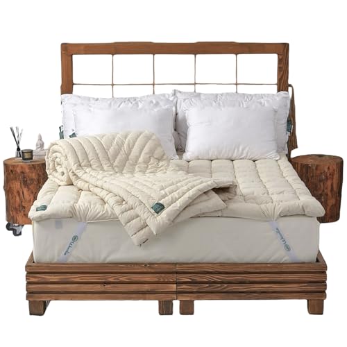 Merino Wool Mattress Topper, 2 Inch, Cooling and Hypoallergenic M309