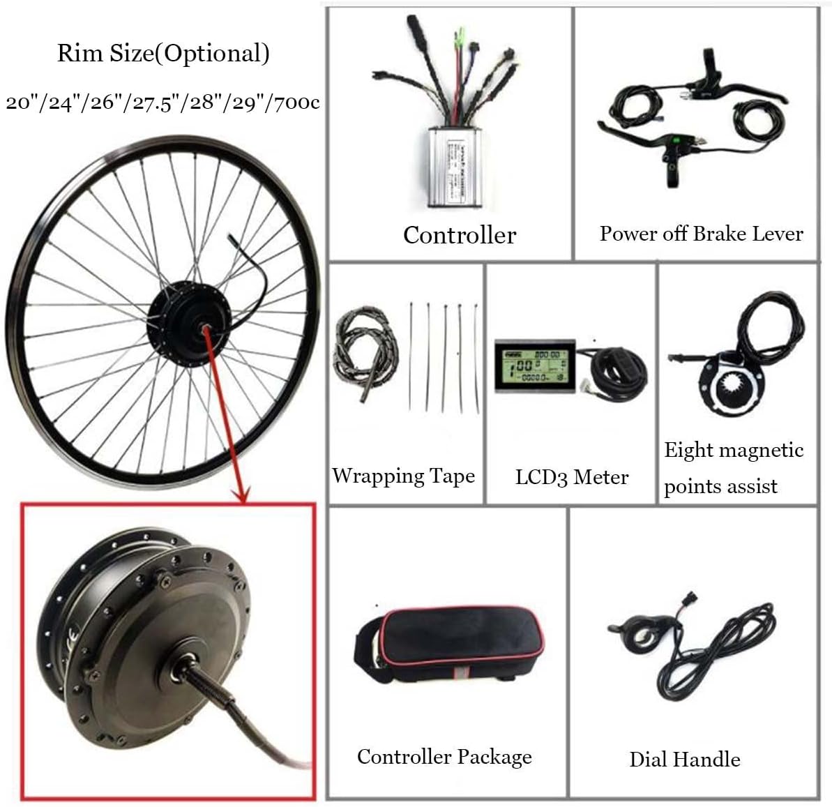 Front Wheel Ebike Conversion Kit with LCD Display C32277