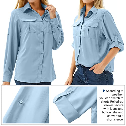 Women's UPF 50 Long Sleeve Sun Protection Safari Shirt V236682