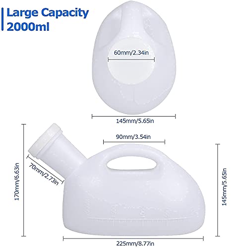Female Urinal 2000ml Portable Spill Proof with Long Tube and Lid B500454