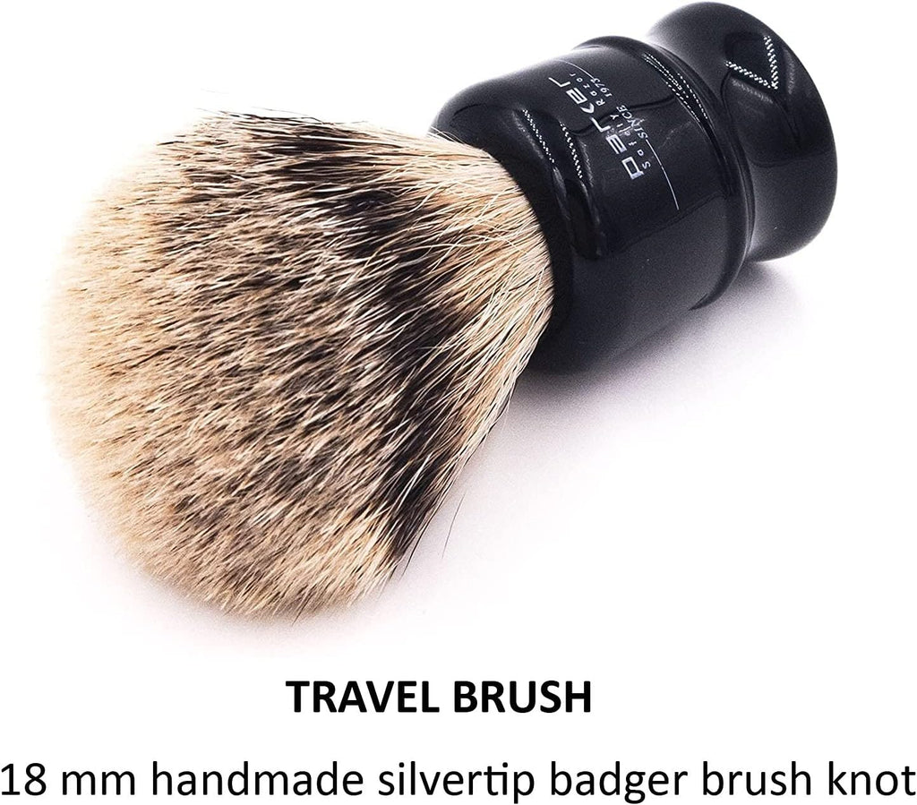 Travel Shave Brush with Case, Black D152737