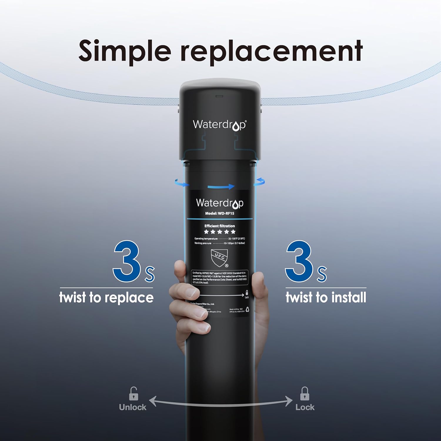 Under Sink Water Filter System with Replacement Filter Cartridge Y9574