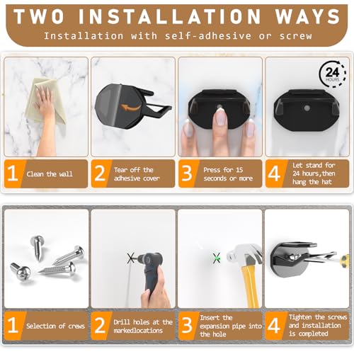 Adhesive Hat Hooks for Wall, Hat Organizer for Caps, No Drilling, 22 Pack S69595