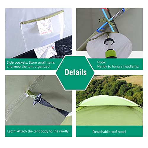 Emergency Survival Tent, Waterproof Family Camping Dome Tent 3 Person, Portable Outdoor Cabin V82563