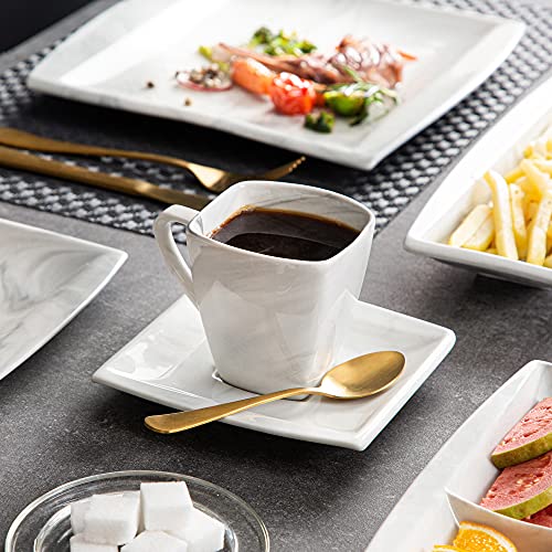 Porcelain Dinnerware Set for 6, 30 Piece Plates and Bowls U851561