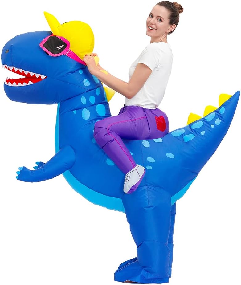 Inflatable Dinosaur Costume for Adults Halloween Funny Blow Up A206