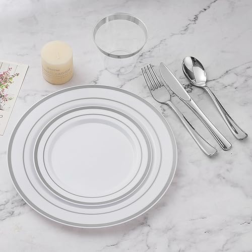 Gold Disposable Dinnerware Set for Party, Wedding, Anniversary Z574826