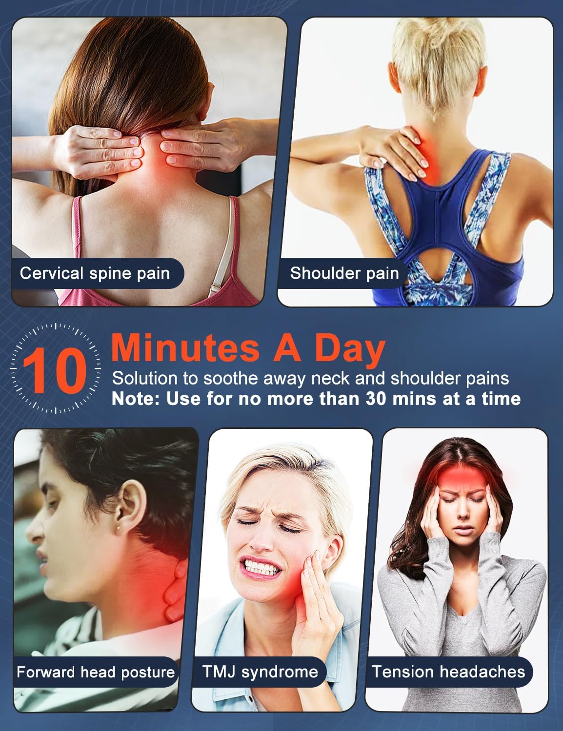 Wireless Heated Neck Stretcher for Pain Relief, Portable Cervical Traction Device L5854