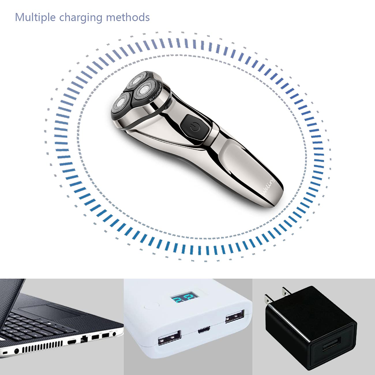 Electric Razor for Men with Pop-up Trimmer, Wet & Dry Cordless U250