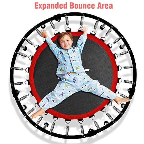 Mini Trampoline for Adults Fitness, Indoor Exercise with Stretch Bands Y38742