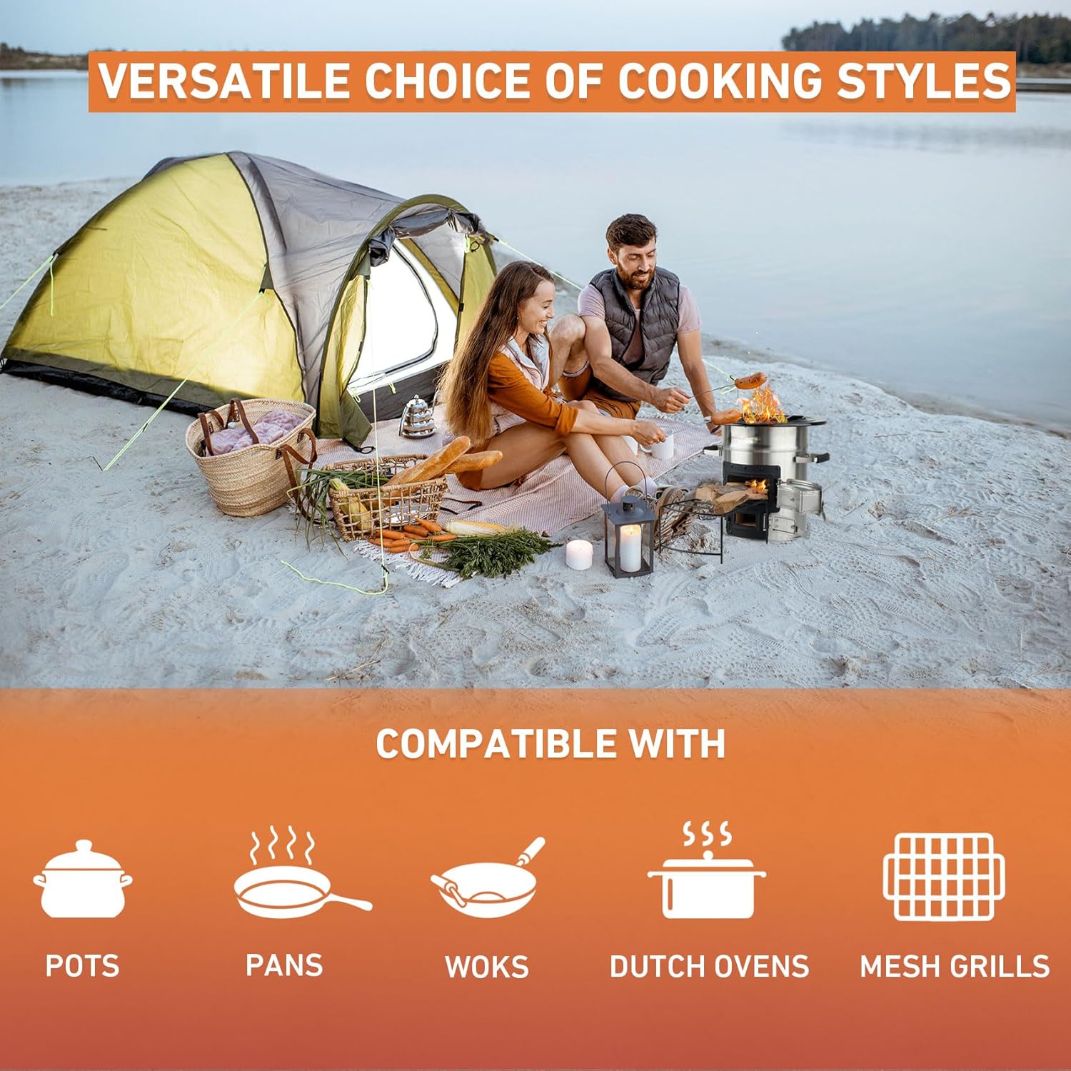 Stainless Steel Wood Burning Rocket Stove for Camping and Backpacking M537