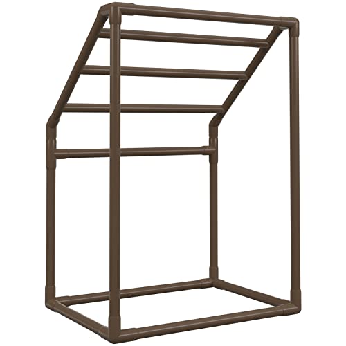 Pool Towel Rack, 5 Bar, Freestanding Outdoor Storage with Towel Clips V90329