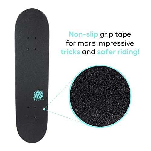 31" Skateboard with Pro Trucks, Full Grip Tape, 9-Ply Maple Deck Q86213