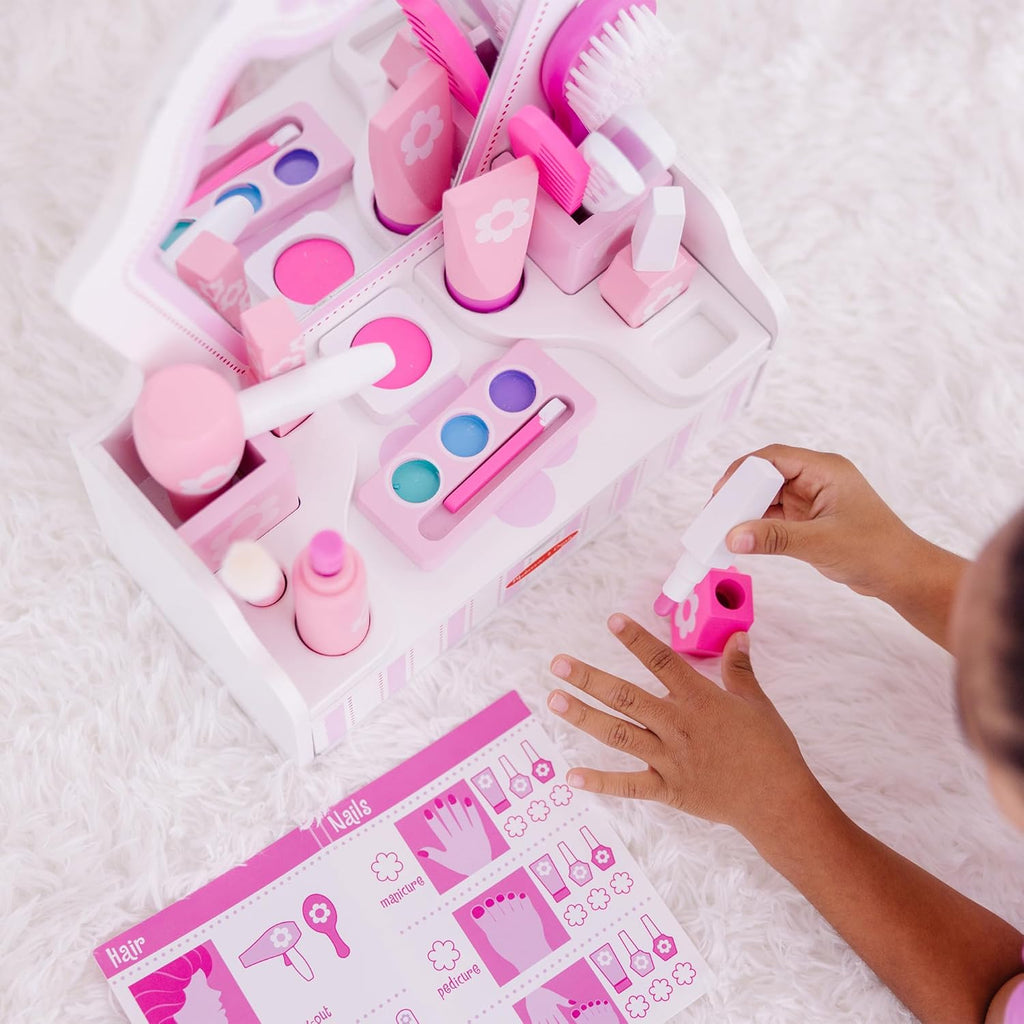 Wooden Beauty Salon Play Set with Vanity and Accessories L2162