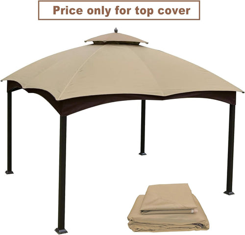 10x12 Ft Outdoor Patio Gazebo Replacement Canopy, Double Tiered Roof Cover W895592