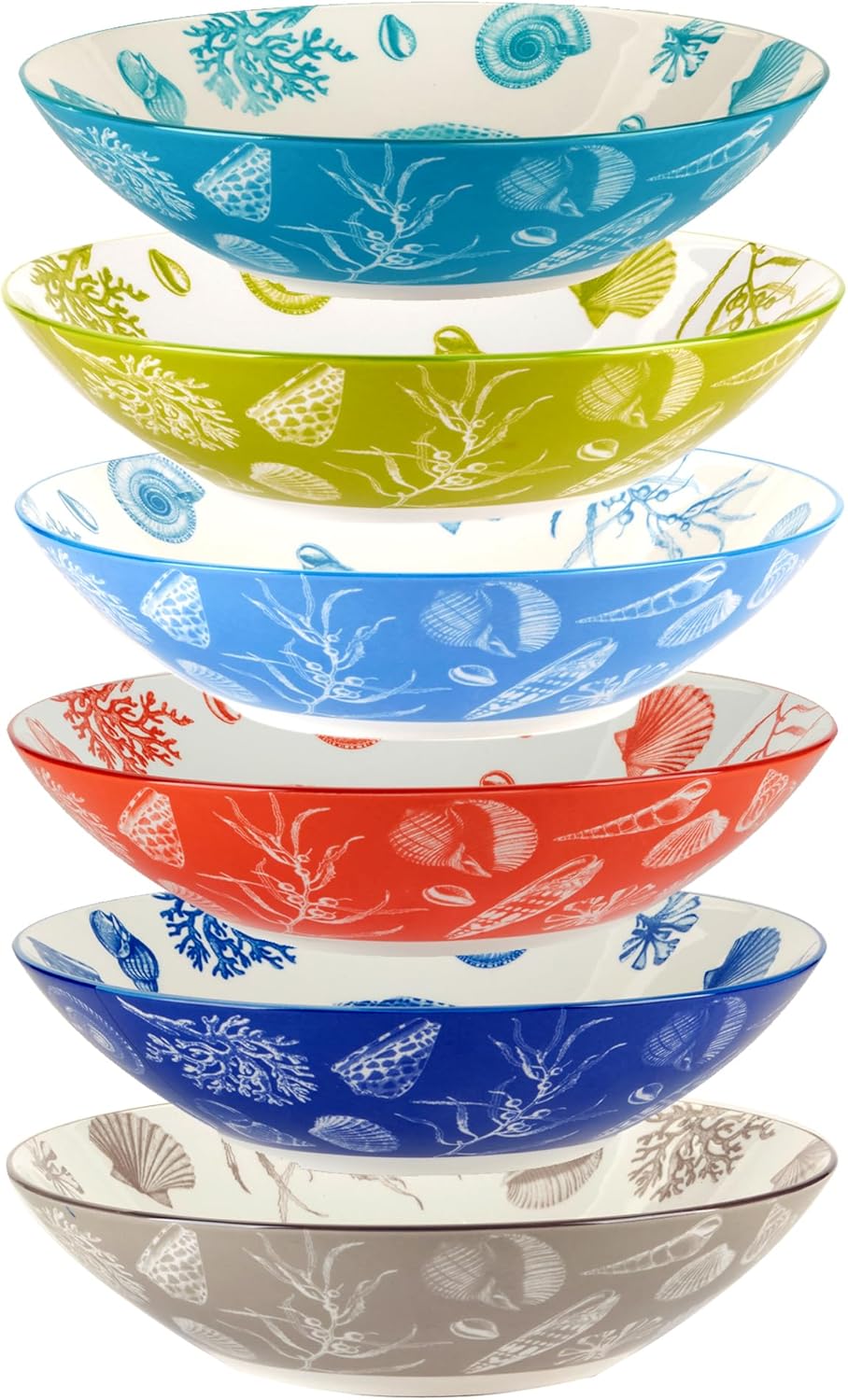 Soup/Pasta Bowls, Set of 6, Assorted Designs V156