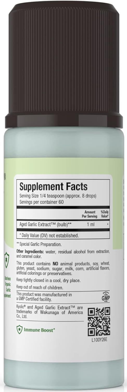 Aged Garlic Extract Liquid Odorless Organic Supplements Immune Health 2 Pack Z46594