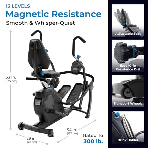 Recumbent Cross Trainer Stepper with Zero-Impact Exercise O535022