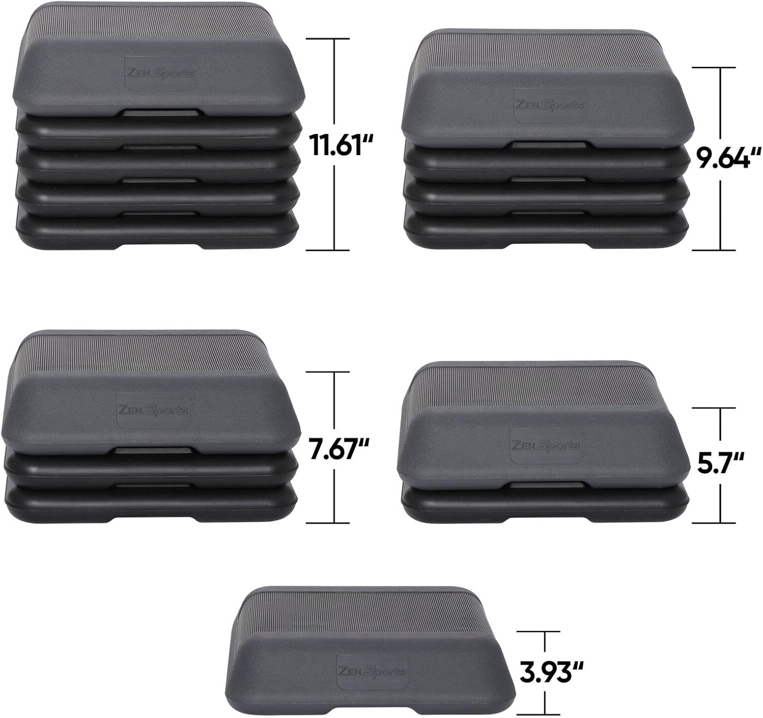 Adjustable Height Stepper Platform with 4 Risers P787591