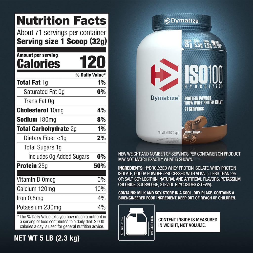 Hydrolyzed Whey Protein Powder, Gourmet Chocolate, 5 Pound B5929