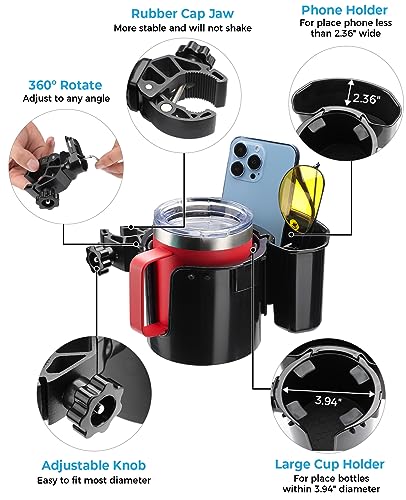 Wheelchair Cup Holder with Small Storage Box, Fits Walker, Rollator, Stroller C89199