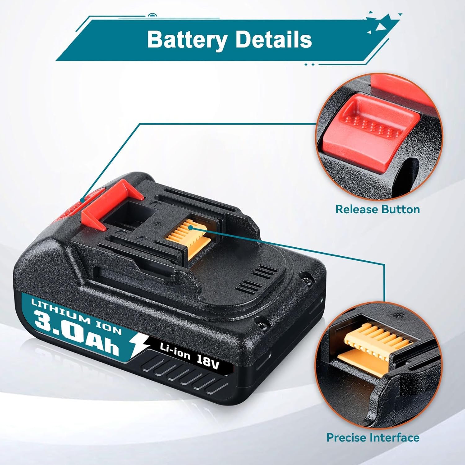 2Pack 3.0Ah 18V Lithium Ion Battery Replacement for Cordless Power Tools Y916731