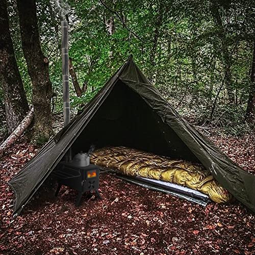 Portable Camping Wood Stove with Pipe for Tent, Ice Fishing, Hiking V194