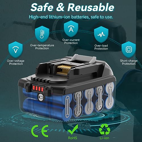 Replacement 18V Battery 6.0Ah Lithium-ion, 2-Pack M7628