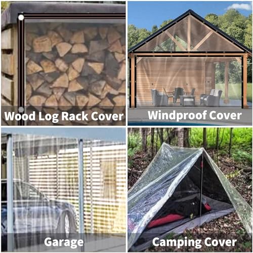 7x7 FT Clear Waterproof PVC Tarpaulin for Garden Pavilion O806516
