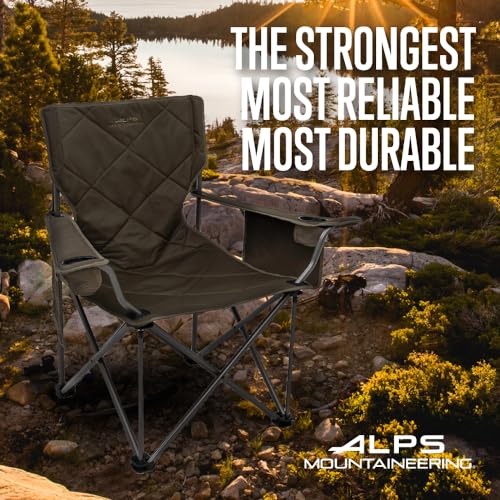 King Kong Camping Chair with Mesh Cup Holder and Pocket, Foldable Steel Frame C707598