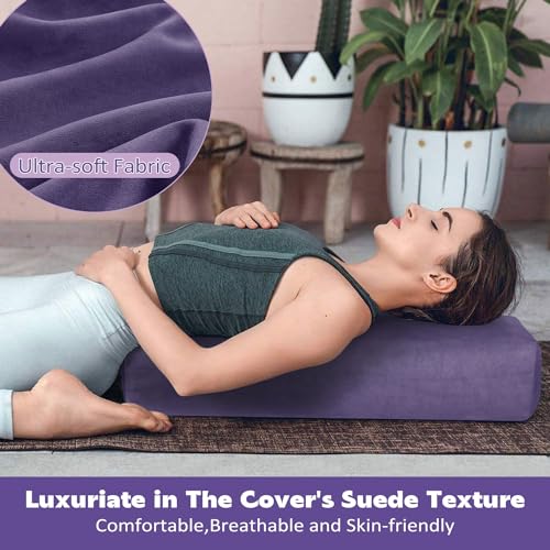 Rectangular Yoga Bolster Pillow with Washable Suede Cover L838460