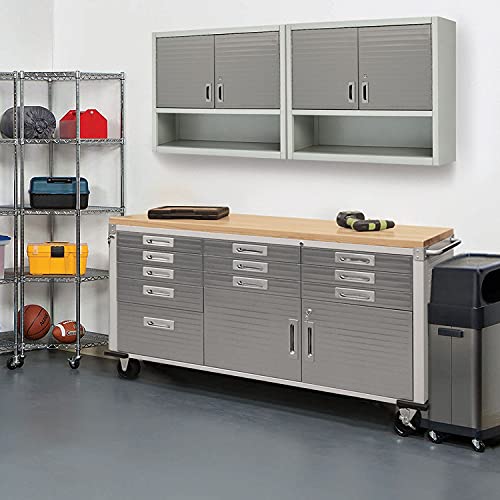 Heavy Duty Rolling Cabinet Workbench with Solid Wood Top, 12-Drawer Z6174