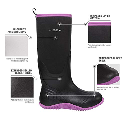Women's Waterproof Insulated Rain Boots, Anti-Slip Knee High for Outdoor Work E5667
