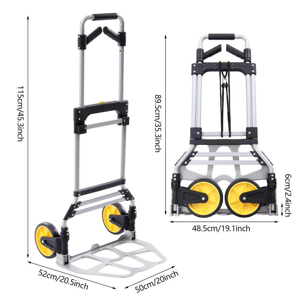 Portable Trolley Platform Cart Heavy-Duty Folding Hand Truck 120kg W48555