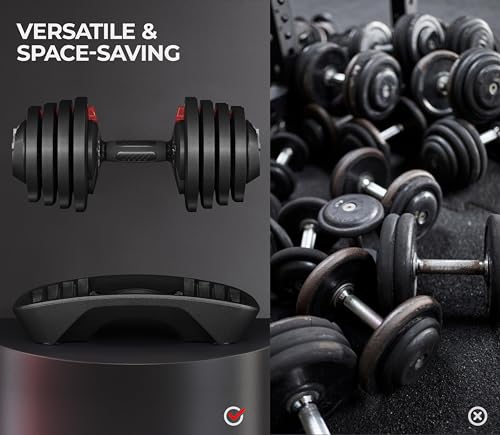 Adjustable Dumbbell Set with Anti-Slip Handle for Home Gym Strength Training H632151