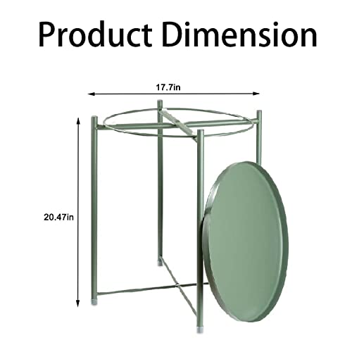 Round Metal Tray Side Table for Living Room Bedroom Balcony Z387
