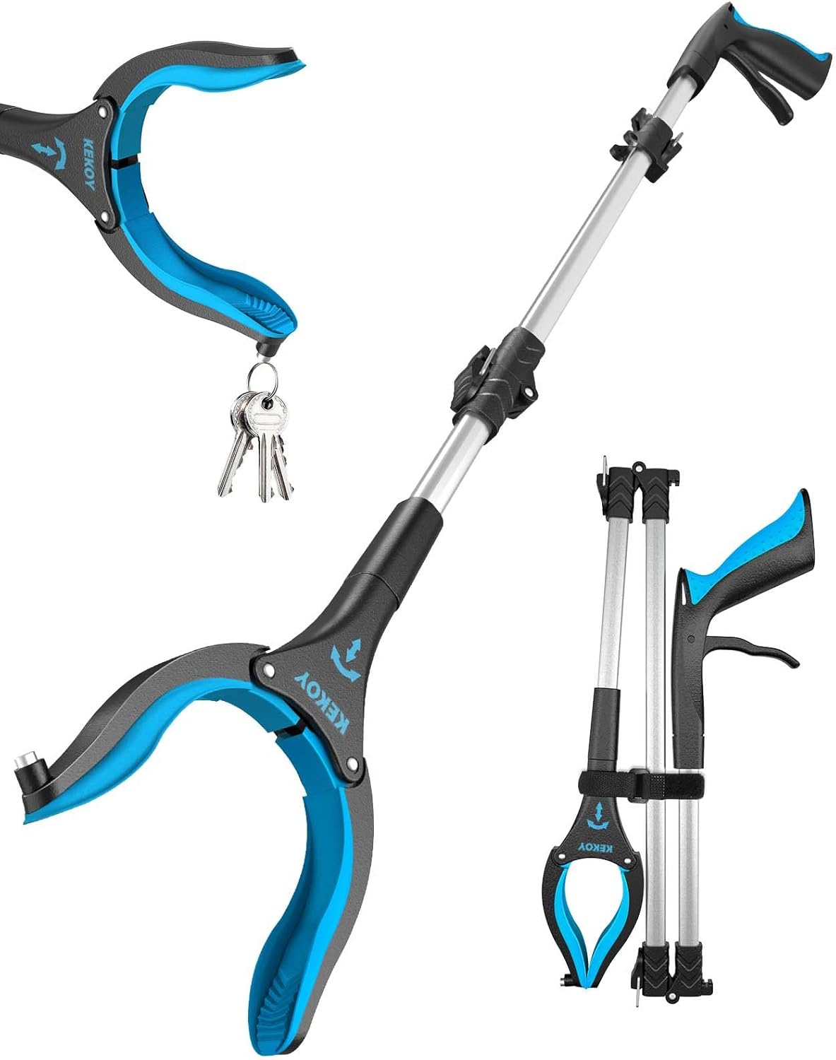 Grabber Reacher Tool for Elderly, Foldable Heavy Duty with Rotating Jaw O7622