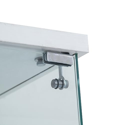 Glass Display Cabinet with 12 Shelves and Double Doors, Black A543