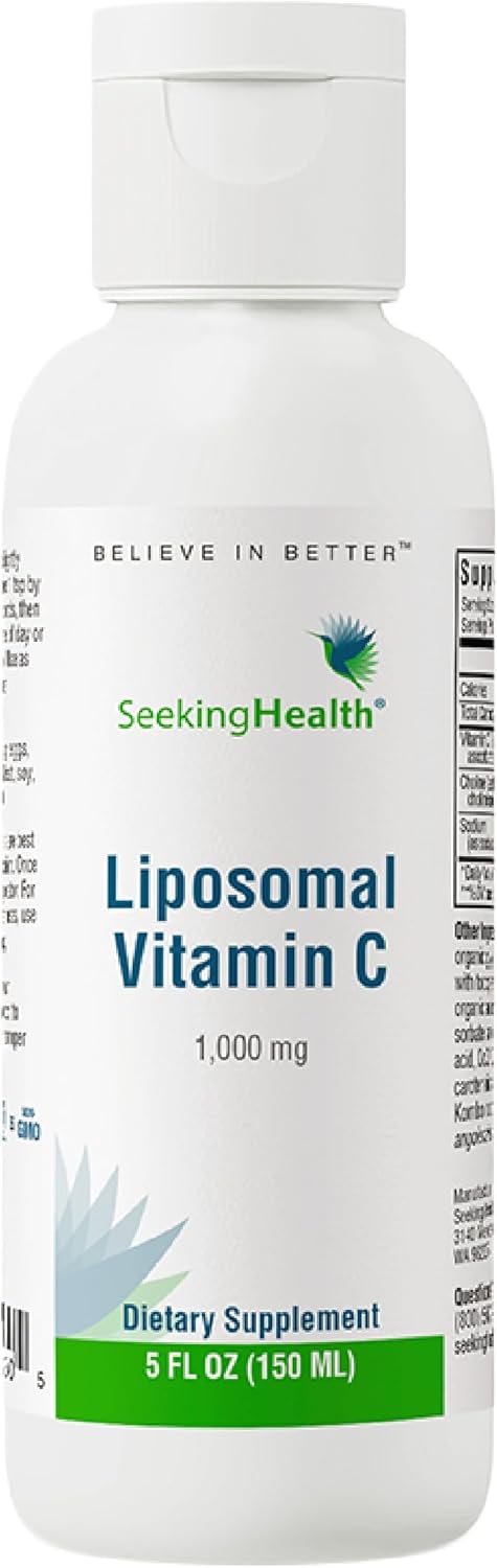 Seeking Health Optimal Liposomal Vitamin C Plus - Immune System Support with Vitamin C (Ascorbic Acid) - Liquid Supplement with Antioxidant Support - Natural Lemon, 5 Oz (30 Servings)
