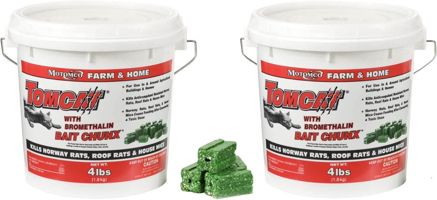 Tomcat Farm and Home Bait Chunx, 4-Pound and Tomcat Mouse Killer (2 Pack)