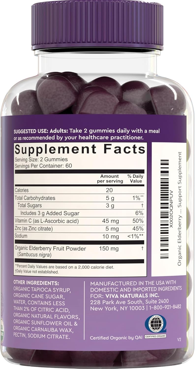 Elderberry Gummies with Zinc and Vitamin C for Immune Support U6354