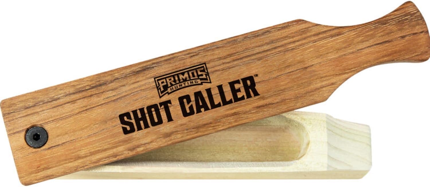 Primos Hunting Shot Caller Double Side Turkey Hunting Box Call, One-Piece Gobbler Call PS2962