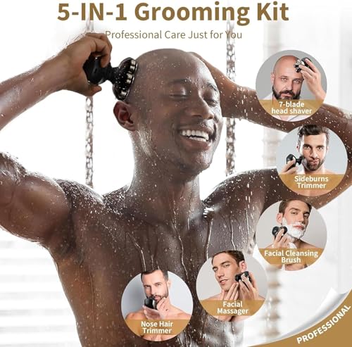 Detachable Head Electric Razor for Bald Men, IPX7 Waterproof, Rechargeable E522910