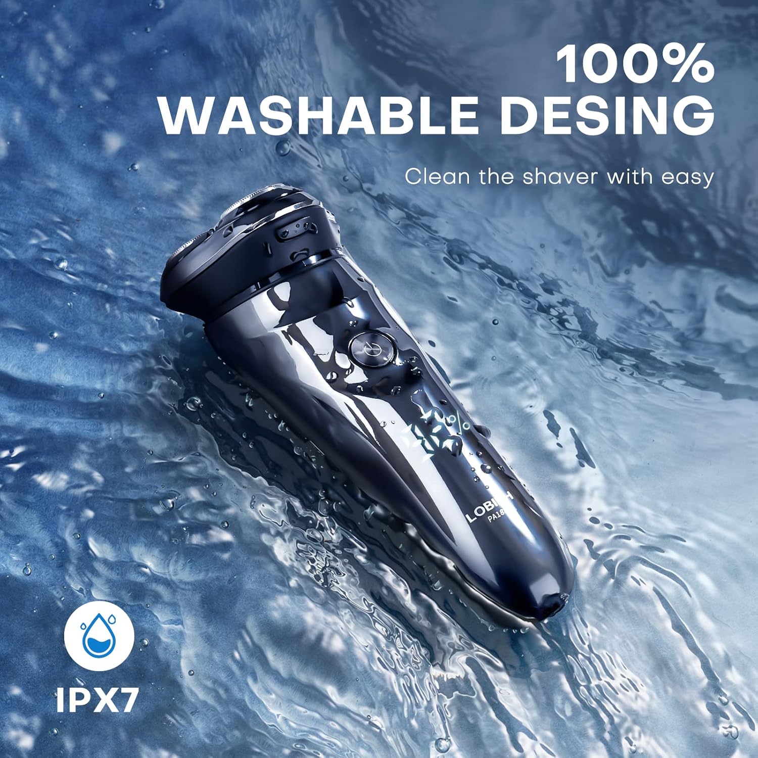 Rotary Electric Shaver for Men, Washable Wet & Dry with Pop-up Trimmer G58083