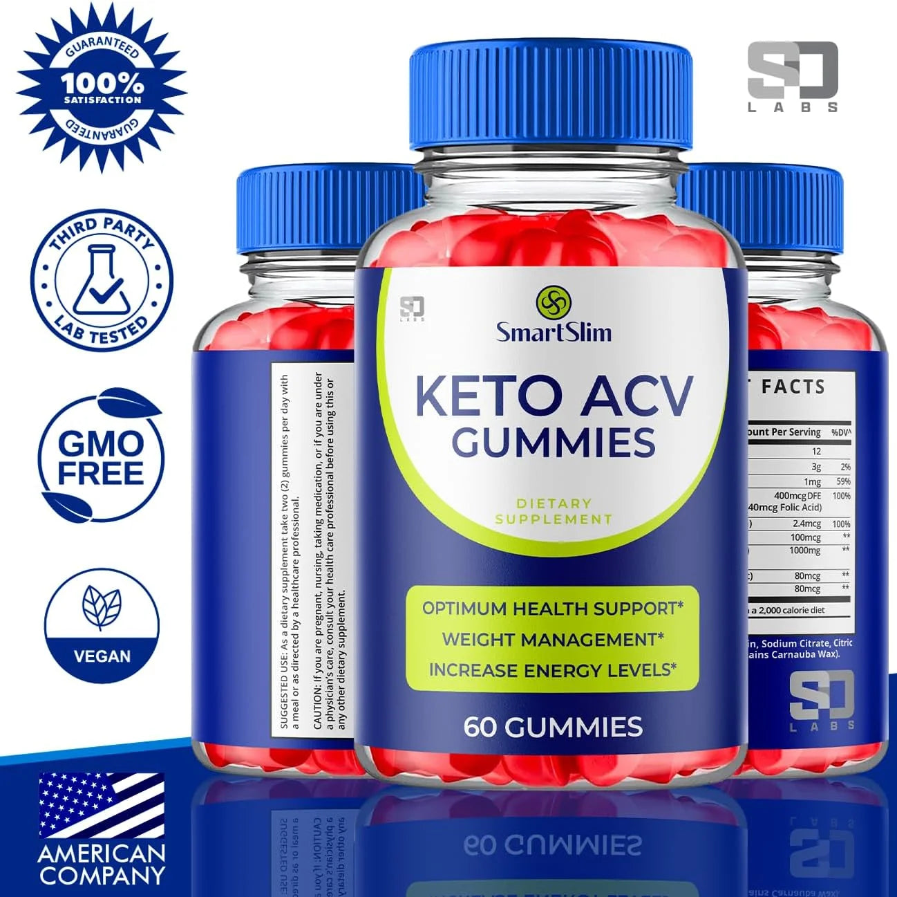 Keto Gummies with Apple Cider Vinegar, 1000mg, Vegan Supplement I913
