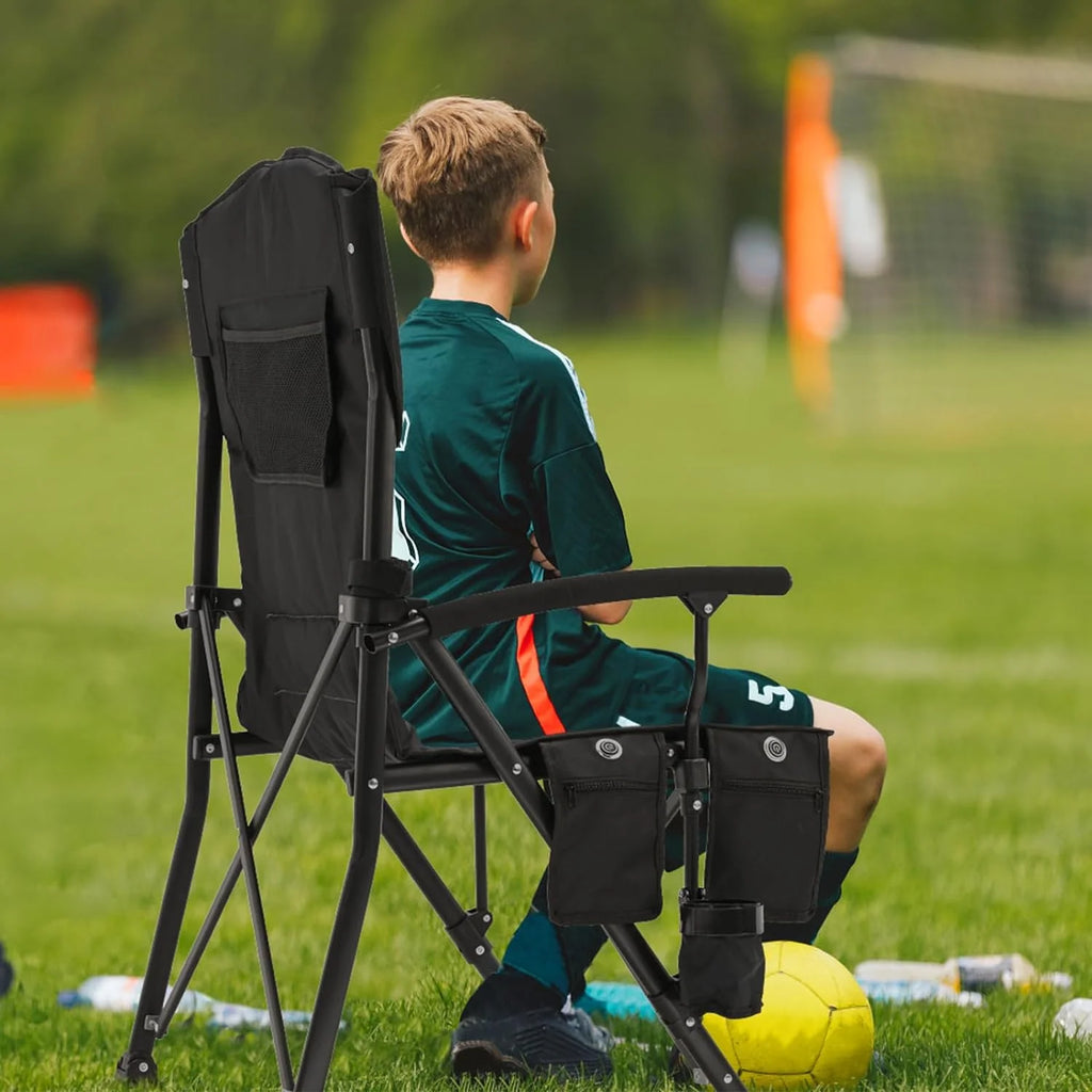 Heated Camping Chair, Padded Heavy Duty Folding Chair, Supports 400 lbs, Portable Outdoor Chair A83073