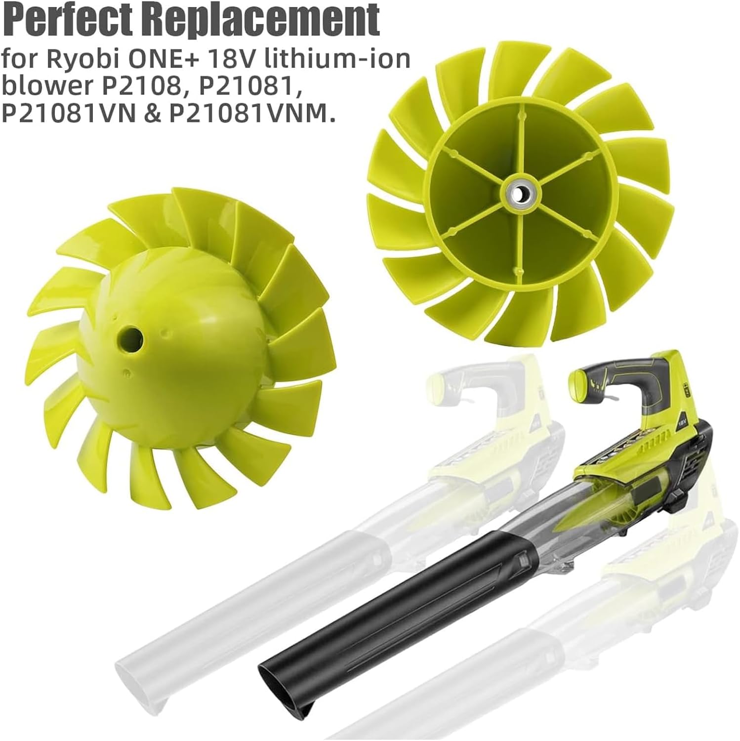 (2 Pack) Replacement Blower Fan for 18V Cordless Leaf Blower P3652