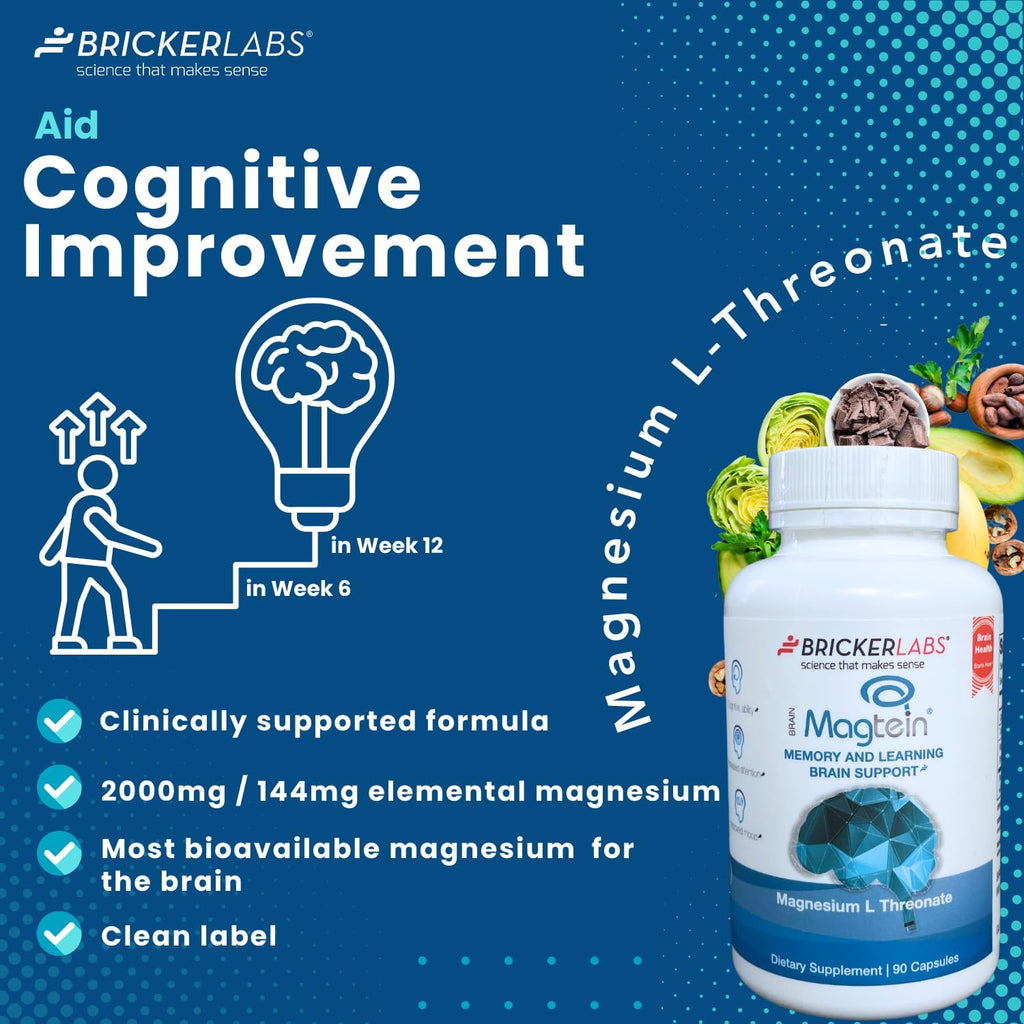 Magnesium L Threonate Supplement for Brain Health, 90 Capsules M243